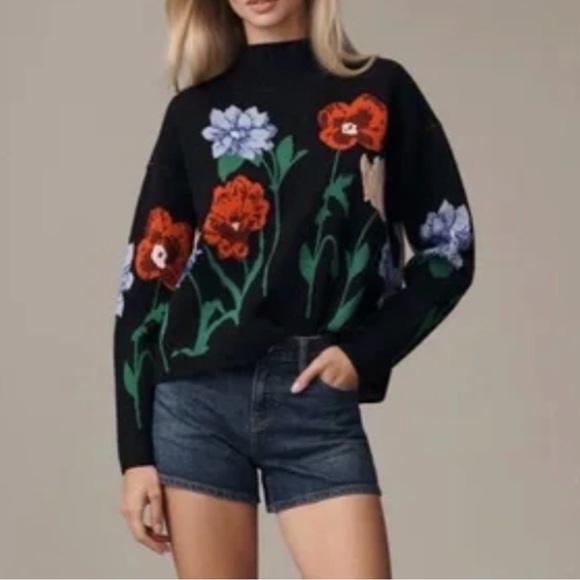 NWT MAEVE BY Anthropologie CARYS MOCK-NECK JUMPER SZ M - Picture 2 of 4